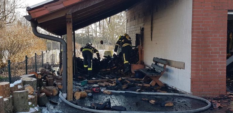 Gebäudebrand in Meinsen: Großeinsatz der Feuerwehr