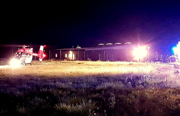 Rettungshubschrauber landet in Hagenburg: Feuerwehr sorgt für Ausleuchtung