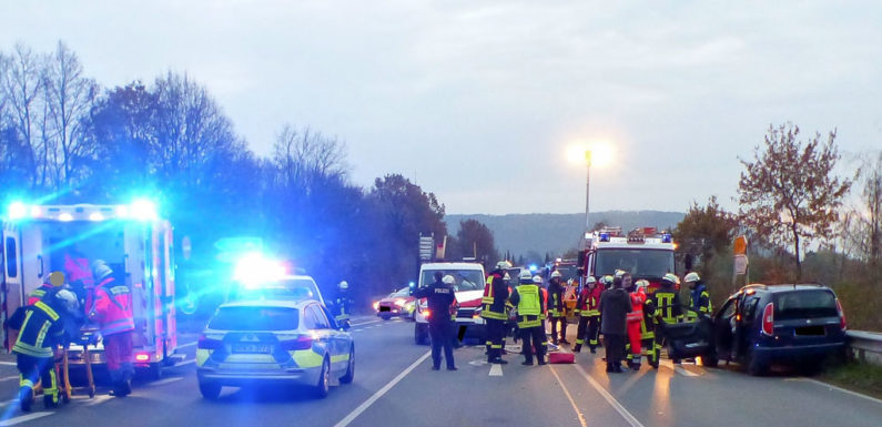 Unfall bei Abfahrt der B65