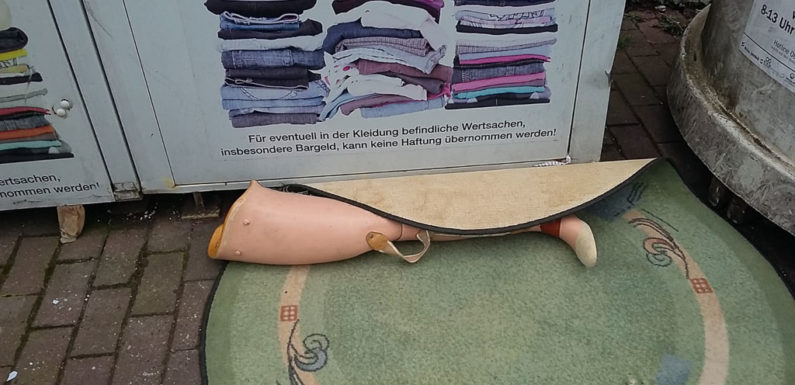 Beinprothese unsachgemäß entsorgt