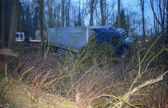 Alkoholisierter LKW-Fahrer landet im Wald
