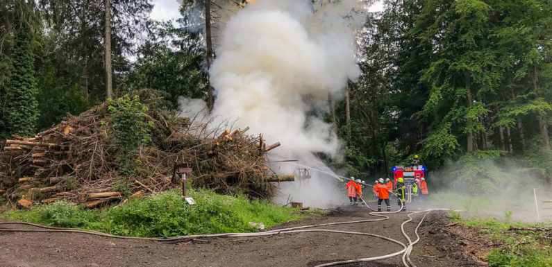 Feuerwehreinsatz am Pfingstmontag: Brennender Holzstapel in Liekwegen