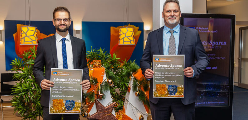 Rechtzeitig vor Niedrigzinsen schützen: Volksbank in Schaumburg startet Advents-Sparen