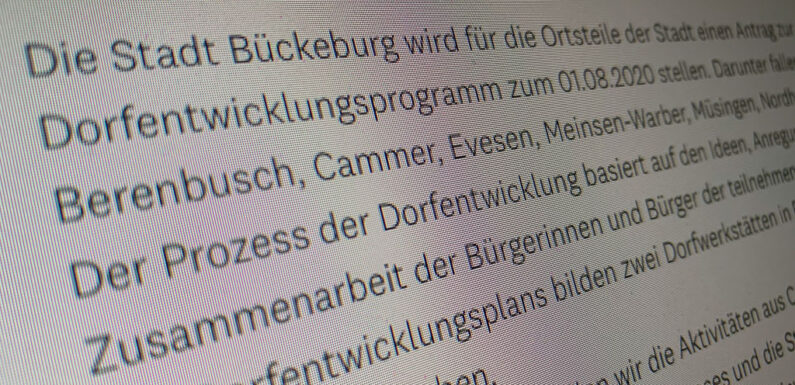 Gemeinsames Entwicklungsprogamm der Bückeburger Dörfer