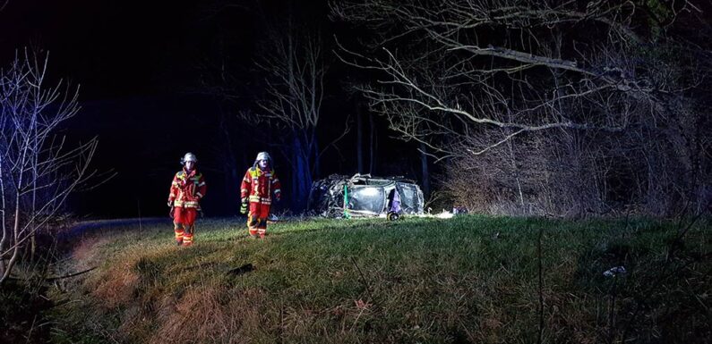 Schwerer Verkehrsunfall auf der B65