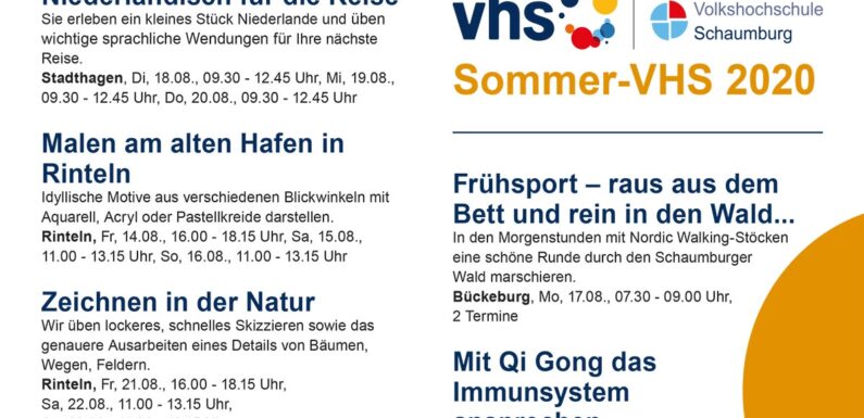 Erstmals Sommer-Angebote der VHS: Kreativ, sportlich und lehrreich