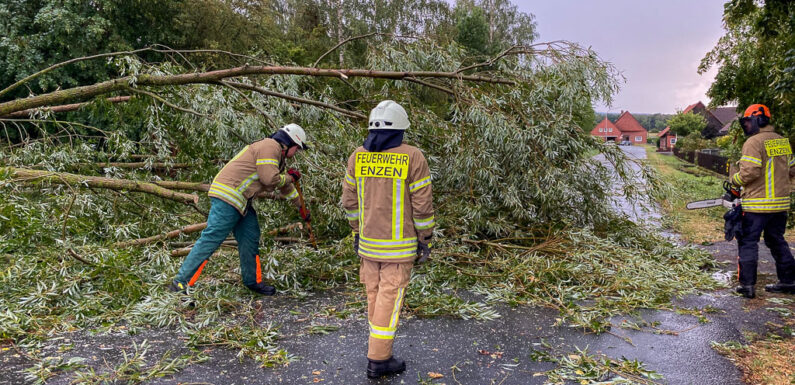 Unwetter beschert Feuerwehren Stadthagen und Enzen zahlreiche Einsätze