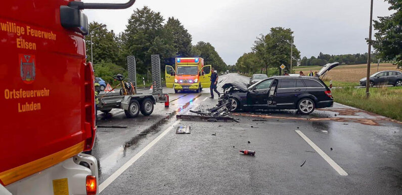 Update: Schwerer Unfall auf B83 bei Bad Eilsen