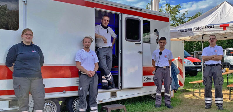 Mittendrin: DRK-Sanitätsdienst mit Hygienekonzept beim Skulpturenpark