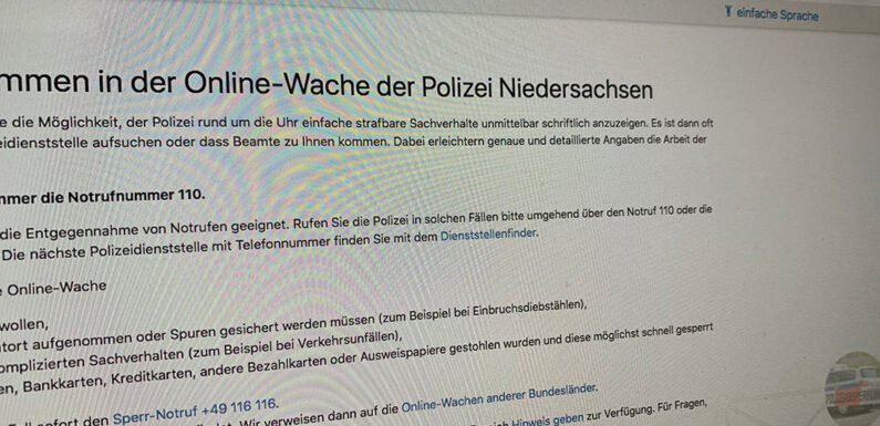 Polizei appelliert: Anzeige lieber online erstatten