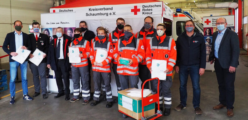 Beermann und Farr zu Besuch im Corona-Testzentrum des DRK