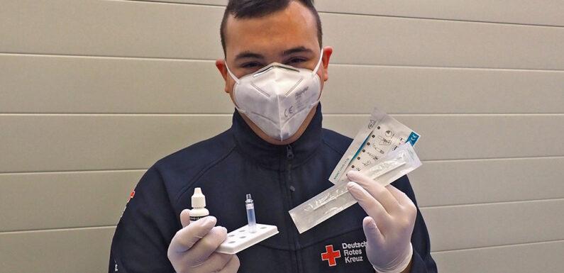 Corona-Schnelltests beim DRK im Einsatz