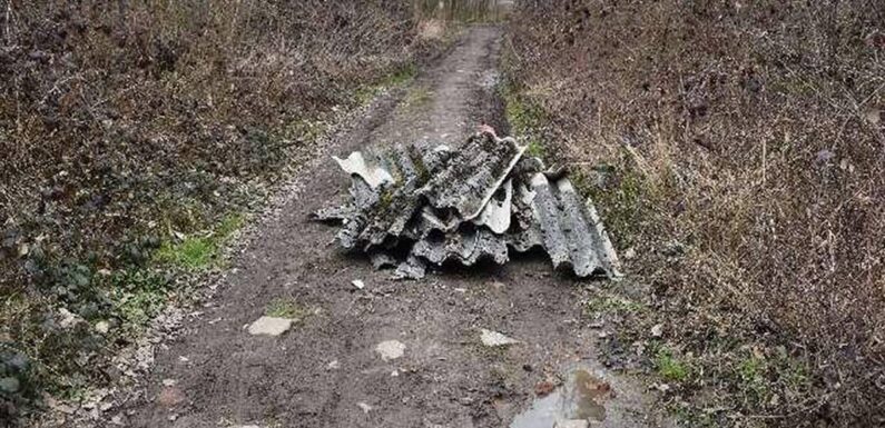 Asbesthaltige Platten illegal in Röcke abgeladen