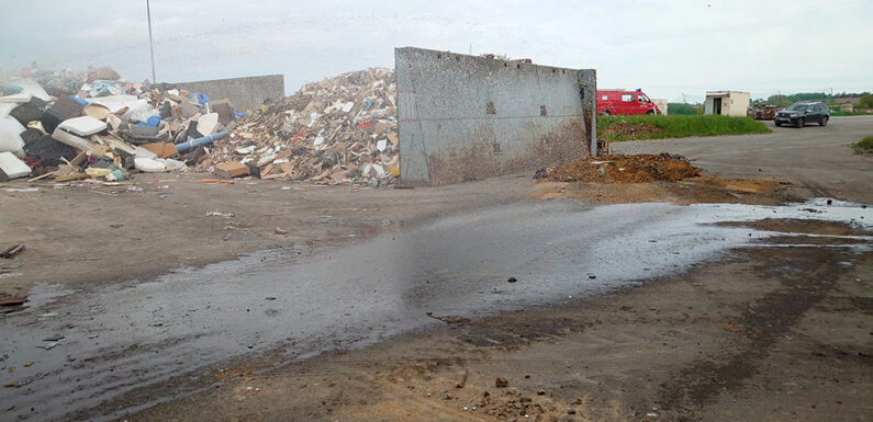 Feuerwehreinsatz im AWS-Entsorgungszentrum