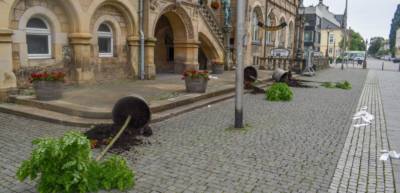 Bückeburg: Vandalismus vor dem Rathaus