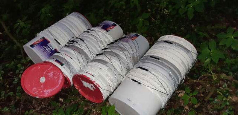 Nienstädt: 100 leere Farbeimer im Wald entsorgt