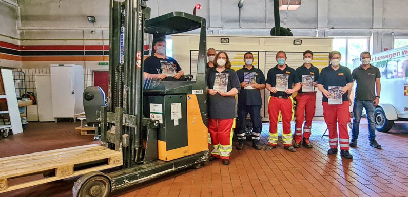 Stadthagen: Samariter des Katastrophenschutzes machen Staplerführerschein