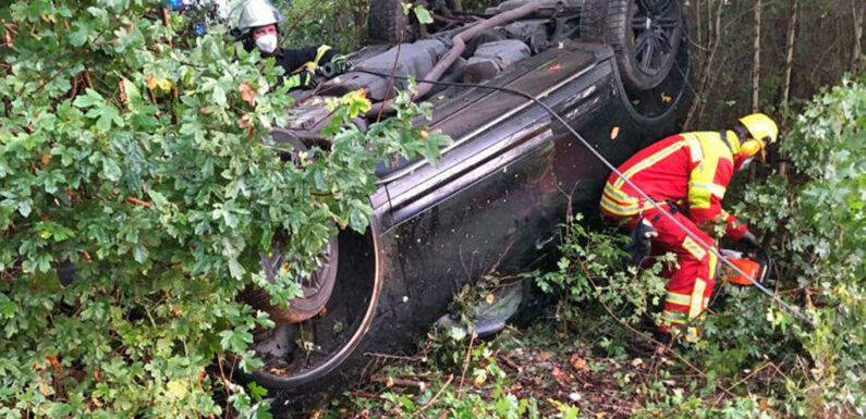 Fahrer weicht Reh aus: Porsche überschlägt sich auf B65-Abfahrt