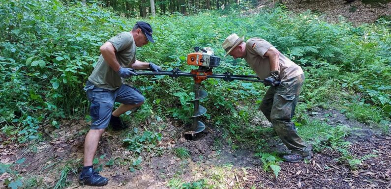 Erdarbeiten an der Herder-Quelle