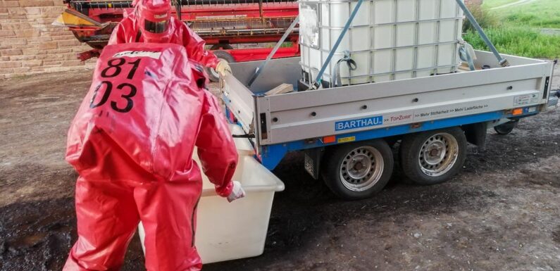 Training für den Ernstfall: Übung des Gefahrgutzuges und der Feuerwehr Kathrinhagen