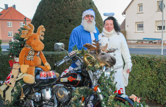 Funkelnde Augen nicht nur bei den Kleinen: Harley Weihnachtsmann OWL schaut beim Kreativstübchen vorbei