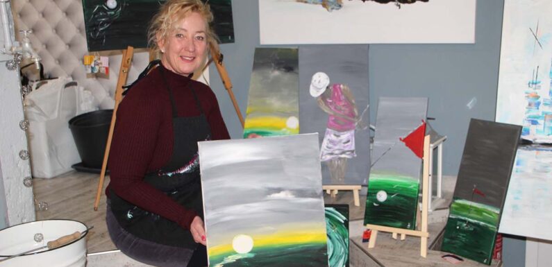 Golfrestaurant wird zur Galerie: Künstlerin Sabrina Bardenhagen stellt Bilder aus Golf-Serie aus