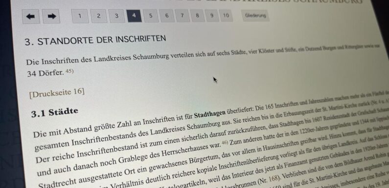 Inschriften des Landkreises Schaumburg online abrufbar