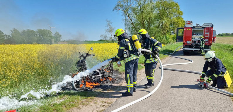 Hagenburg: Roller brennt aus