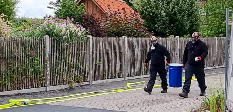 Haste: Phosphor-Brandbombe sorgt für Großeinsatz von Feuerwehr, Polizei, THW und Rettungsdienst