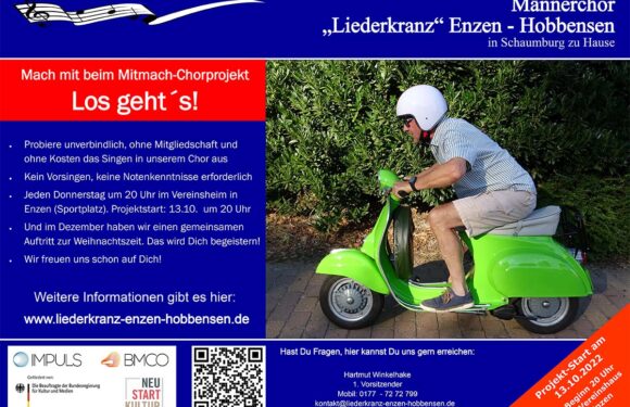 Männerchor Enzen-Hobbensen lädt zum Mitmach-Projekt ein