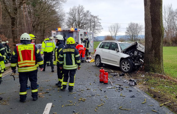 Zwischen Sachsenhagen und Lindhorst: Mercedes fährt frontal gegen Baum