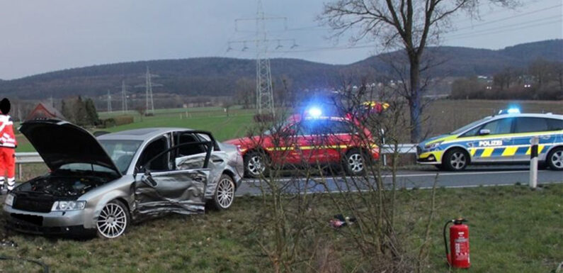 Alkoholisierter Autofahrer baut auf dem Zubringer von der B65 auf die B482 einen Unfall