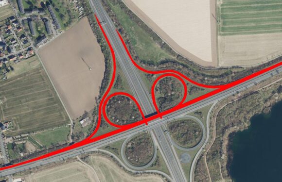 „Kleeblatt“ an der B61/B65 in Porta Westfalica: Baustelle wechselt auf die Nordseite