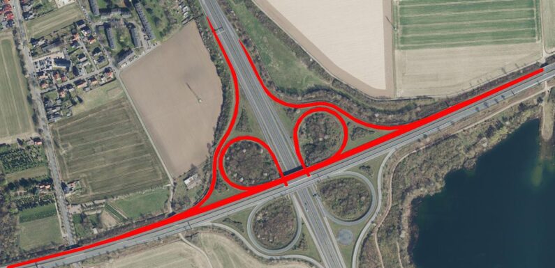 „Kleeblatt“ an der B61/B65 in Porta Westfalica: Baustelle wechselt auf die Nordseite
