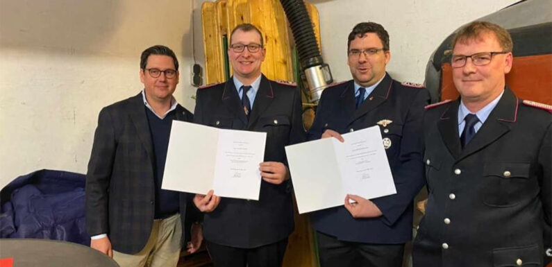 Ortsfeuerwehr Rusbend: Ortsbrandmeister und Stellvertreter erhalten Ernennungsurkunden