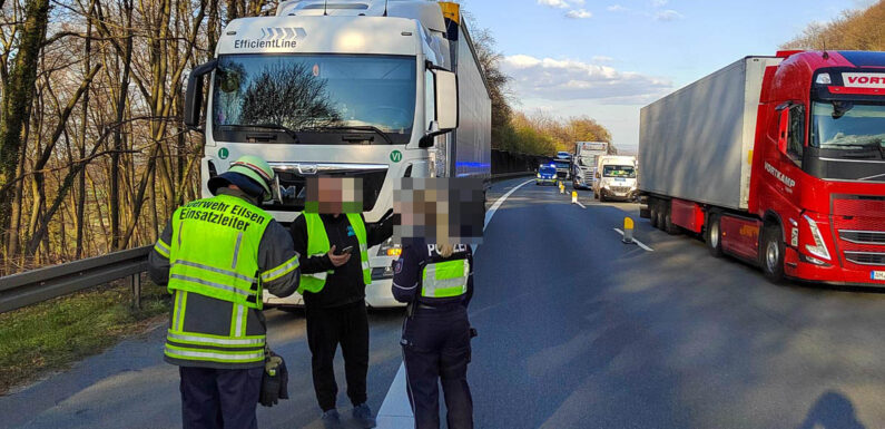 Fahrzeugbrand auf der A2 bei Bad Eilsen