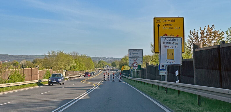Bauarbeiten auf der B238 in Rinteln starten: Ausfahrt für mehrere Monate gesperrt