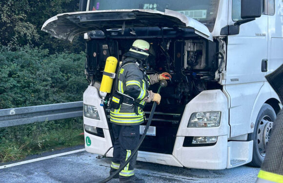 Feuerwehren zu LKW-Brand auf die A2 bei Bad Eilsen alarmiert