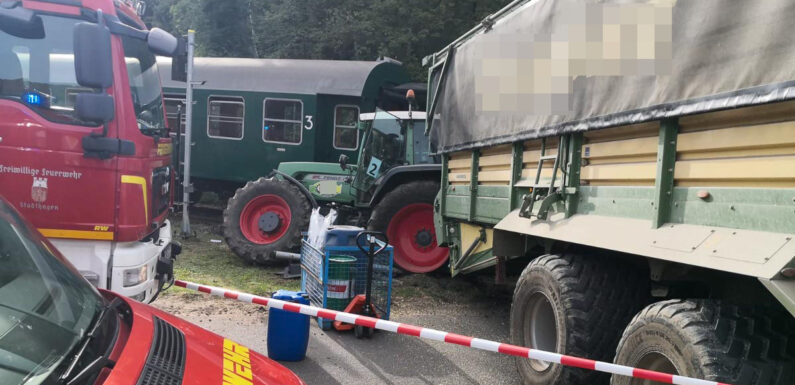 Stadthagen: Schwerer Verkehrsunfall zwischen Traktor und Dampflok „Else“