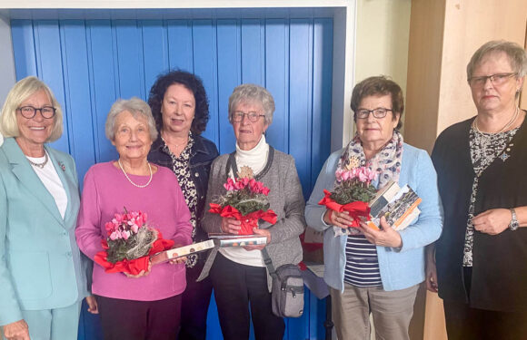 DRK-Ortsverein Wendthagen: Christa Ackmann und Christa Bohn prüfen die Kassenführung von Christa Thederan