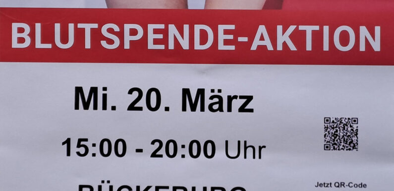 DRK Ortsverein Bückeburg informiert über Blutspendetermin