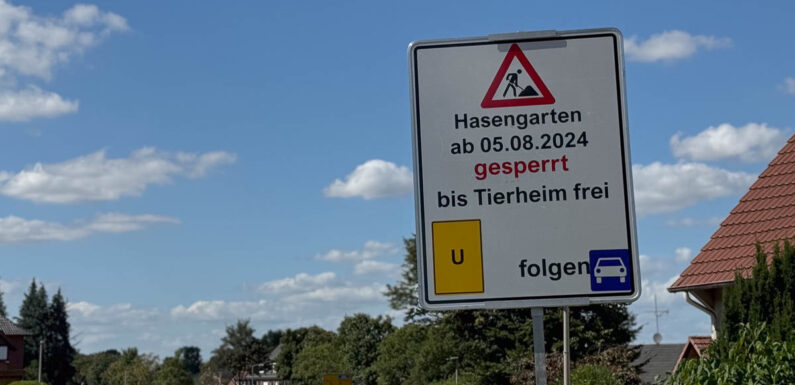 Vollsperrung des Geh- und Radwegs am Hasengarten