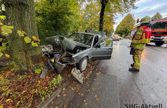 Unfall auf der Jahnstraße in Stadthagen: Mit Mercedes gegen Baum geprallt