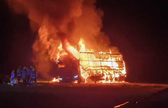 LKW-Brand in Luhden: Großeinsatz von Feuerwehren und THW