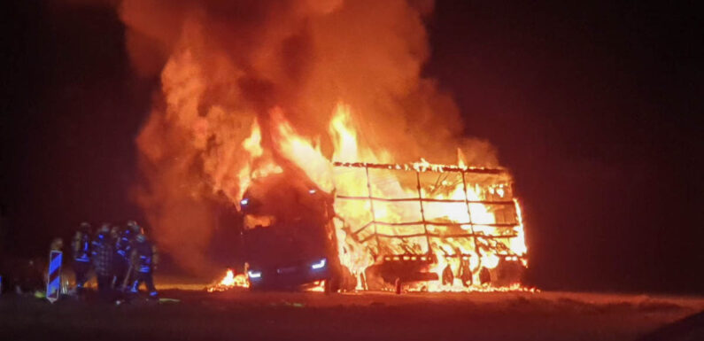 LKW-Brand in Luhden: Großeinsatz von Feuerwehren und THW