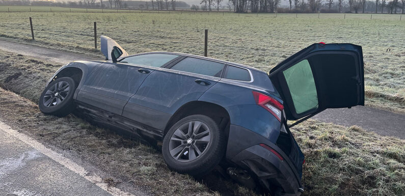 Feuerwehreinsatz: Glätteunfall zwischen Hobbensen und Levesen verläuft glimpflich