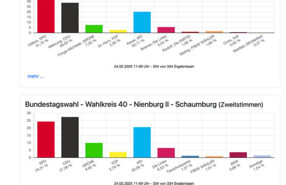 Bundestagswahl 2025: So hat der Landkreis Schaumburg abgestimmt