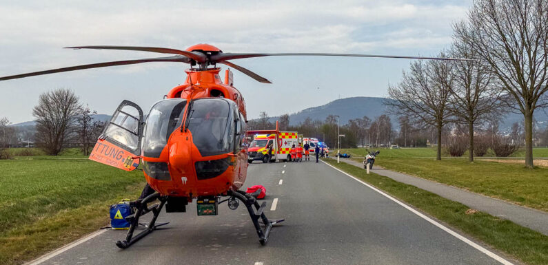 Rinteln: Schwerverletzter Motorradfahrer nach Unfall in Klinik geflogen