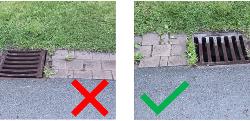 Falsch eingelegte Abdeckungen für Straßenabläufe sind Unfallgefahr für Radfahrer