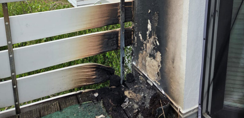 Feueralarm auf Balkon in Bad Eilsen